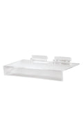 10"L x 4"W Acrylic Shelf With Sign Holder For Slatwall