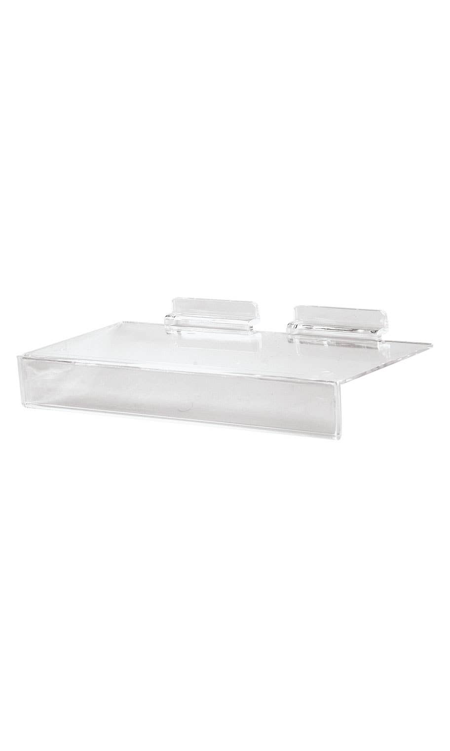 10"L x 4"W Acrylic Shelf With Sign Holder For Slatwall