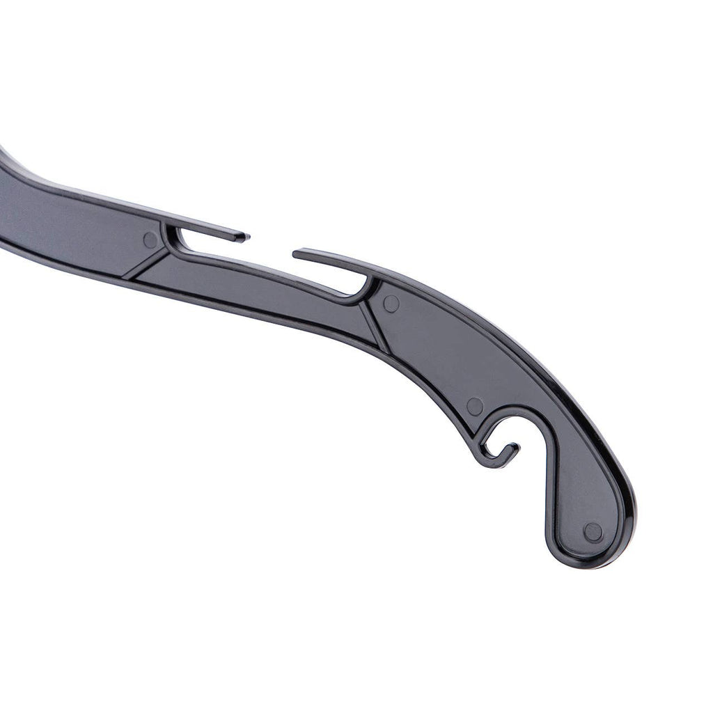 17" Economy Black Plastic Dress Hangers - Case of 20
