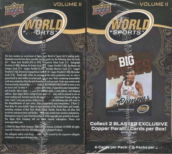 2026 Upper Deck World of Sports Vol. 2 36ct. Blaster Box