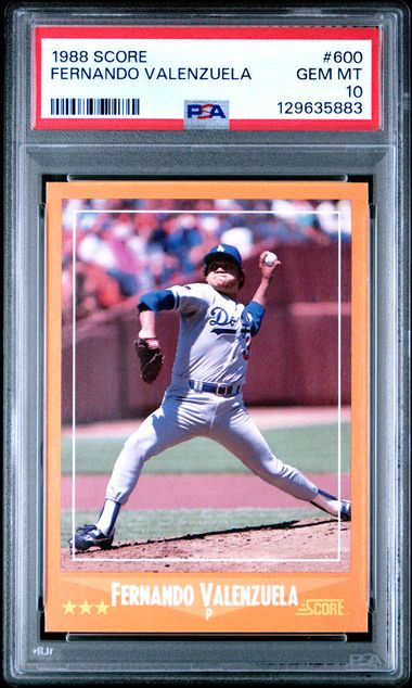 1988 Score #600 Fernando Valenzuela PSA 10 GEM MINT 600/660