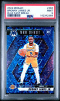 2024-25 Panini Mosaic #262 Bronny James Jr. NBA Debut Blue Fast Break PSA 9 MINT /85