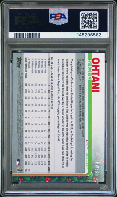 2019 Topps Holiday #33 Shohei Ohtani PSA 9 MINT