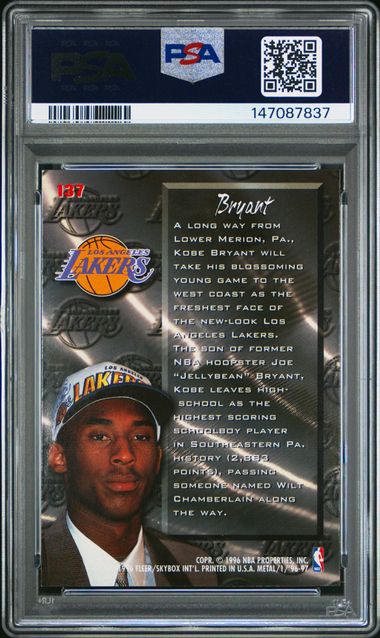 1996-97 Fleer Metal #137 Kobe Bryant Fresh Foundation RC PSA 8 NM-MT