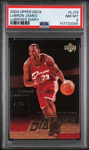 2003-04 Upper Deck #LJ14 LeBron James LeBron's Diary PSA 8 NM-MT