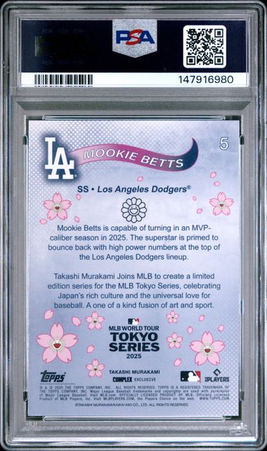 2025 Topps Murakami #5 Mookie Betts Tokyo Series PSA 8 NM-MT