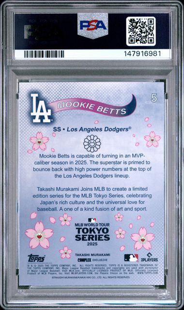 2025 Topps Murakami #5 Mookie Betts Tokyo Series PSA 7 NM