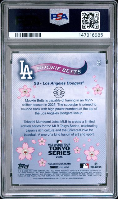 2025 Topps Murakami #5 Mookie Betts Tokyo Series PSA 8 NM-MT