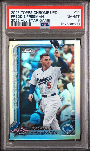 2025 Topps Chrome Update Freddie Freeman 2025 All-Star Game #11 PSA 8 | Cert 167668280