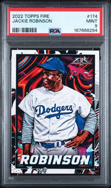 2022 Topps Fire Jackie Robinson #174 PSA 9 | Cert 167668294