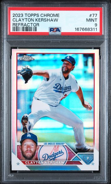 2023 Topps Chrome Update Clayton Kershaw Refractor #77 PSA 9 | Cert 167668311