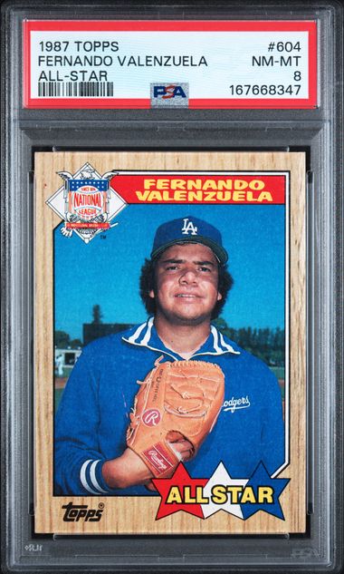 1987 Topps Fernando Valenzuela All-Star #604 PSA 8 | Cert 167668347