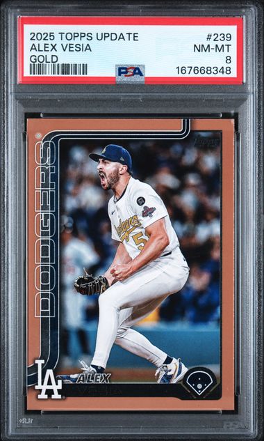 2025 Topps Update Alex Vesia Gold #239 PSA 8 | Cert 167668348
