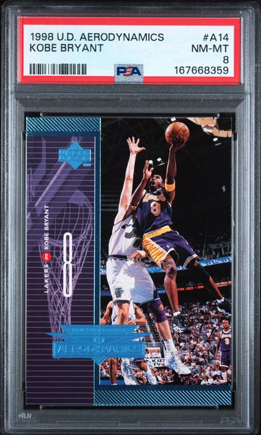 1998 Upper Deck Kobe Bryant Aerodynamics #A14 PSA 8 | Cert 167668359