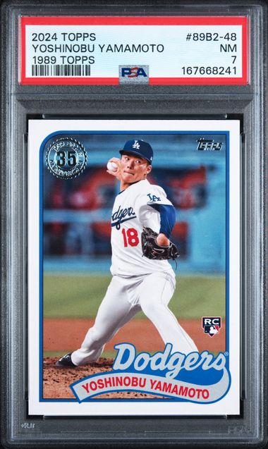 2024 Topps 1989 Topps Yoshinobu Yamamoto #89B2-48 PSA NM 7 certificate 167668241
