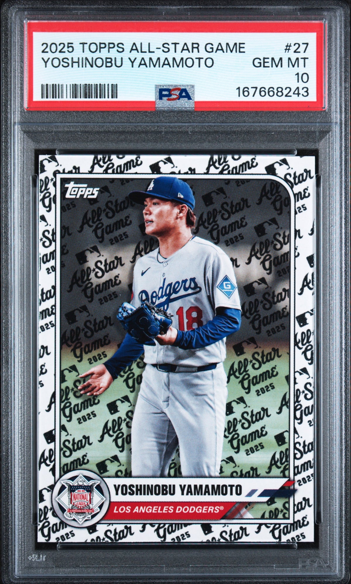 2025 Topps All-Star Game Yoshinobu Yamamoto #27 PSA GEM MT 10 certificate 167668243