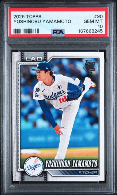 2026 Topps Yoshinobu Yamamoto #90 PSA GEM MT 10 certificate 167668245