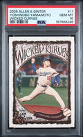 2025 Topps Allen and Ginter Wicked Curves Yoshinobu Yamamoto #11 PSA 10 certificate 167668246
