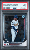 2025 Bowman Chrome Yoshinobu Yamamoto #76 PSA MINT 9 certificate 167668249