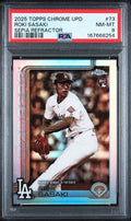 2025 Topps Chrome Update Roki Sasaki Sepia Refractor #73 PSA NM-MT 8 certificate 167668254
