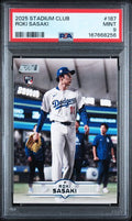2025 Stadium Club Roki Sasaki #187 PSA MINT 9 certificate 167668256