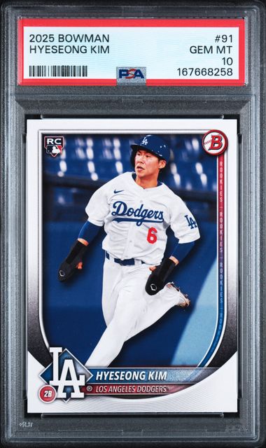 2025 Bowman Hyeseong Kim #91 PSA GEM MT 10 certificate 167668258