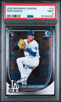 2025 Bowman Chrome Roki Sasaki #12 PSA MINT 9 certificate 167668265