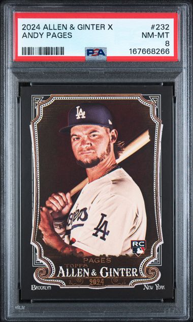 2024 Topps Allen & Ginter X Andy Pages #232 PSA NM-MT 8 certificate 167668266
