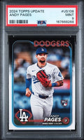 2024 Topps Update Andy Pages #US108 PSA MINT 9 certificate 167668268