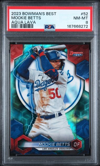 2023 Bowman's Best Mookie Betts Aqua Lava #52 PSA NM-MT 8 certificate 167668272