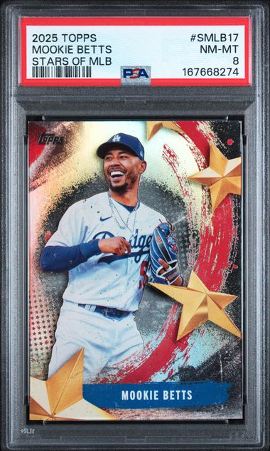 2025 Topps Mookie Betts Stars of MLB #SMLB17 PSA NM-MT 8 certificate 167668274