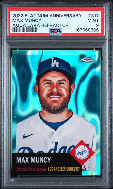 2022 Topps Chrome Platinum Anniversary Max Muncy Aqua Lava Refractor #317 PSA 9 | Cert 167668306