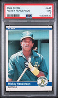 1984 Fleer #447 Rickey Henderson PSA NM 7 slab