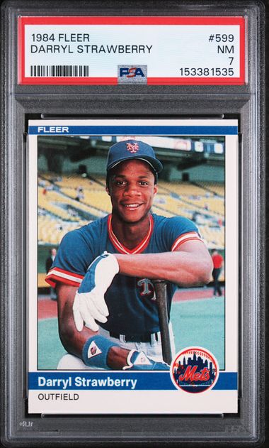 1984 Fleer #599 Darryl Strawberry PSA NM 7 slab