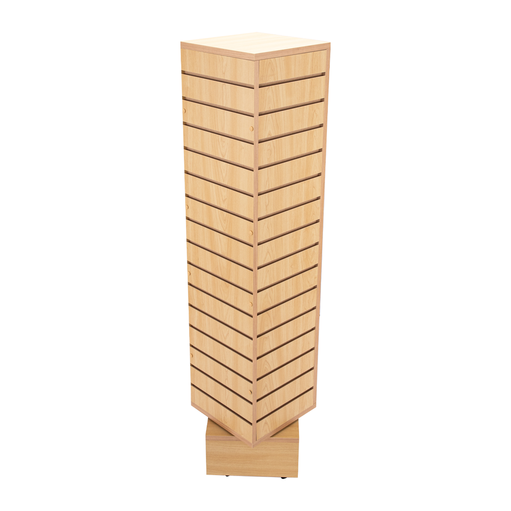 Maple Rotating Slatwall Tower - 12"L x 12"W x 54"H