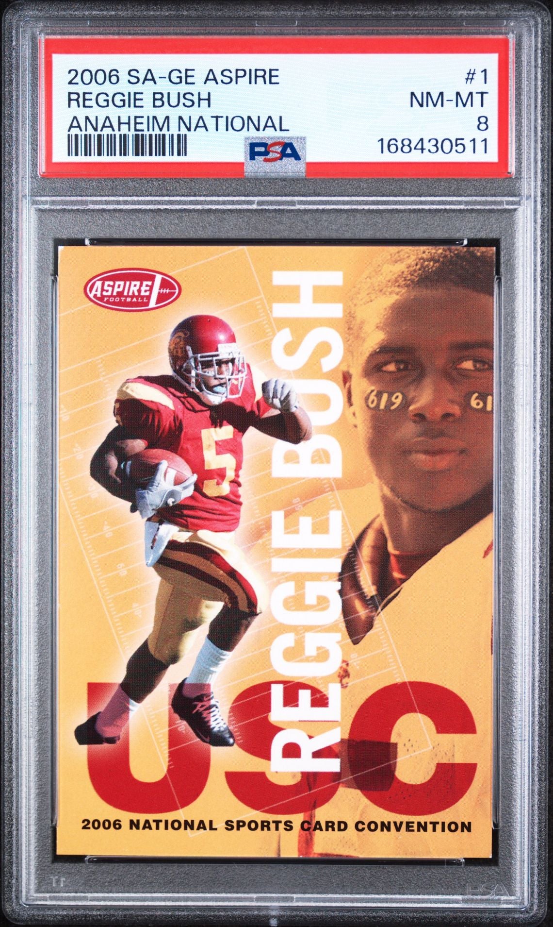 2006 SA-GE Aspire Anaheim National #1 Reggie Bush PSA NM-MT 8 slab