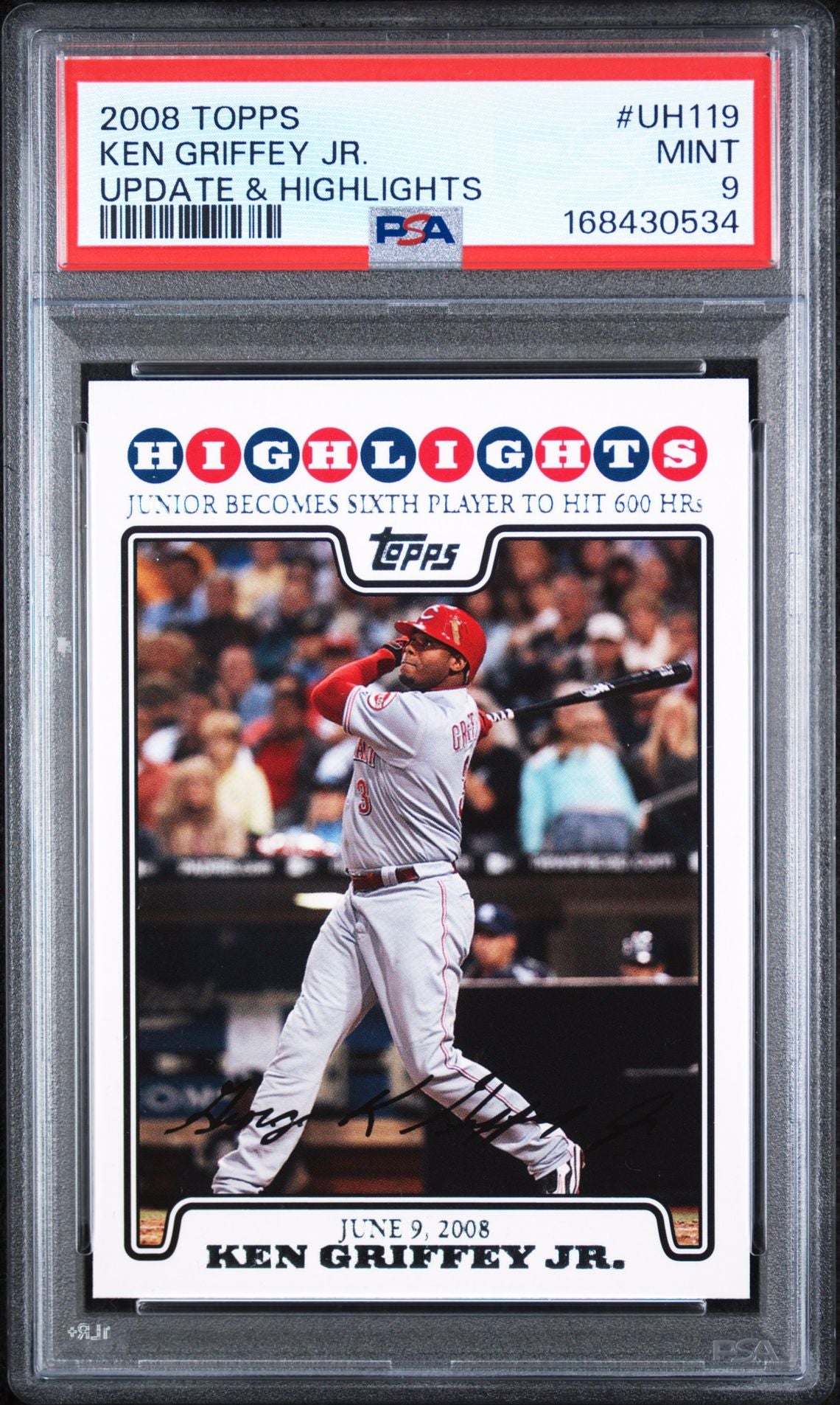 2008 Topps Update Ken Griffey Jr. PSA 9 slab