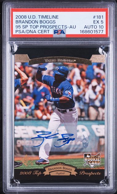 2008 U.D. Timeline #181 Brandon Boggs 95 SP Top Prospects-AU PSA EX 5 Auto 10 slab