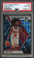 2019 Panini Mosaic Coby White #264 NBA Debut Genesis RC PSA 10 Gem Mint