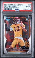 2022 Bowman University Chrome Prospects Caleb Williams PSA 8 slab