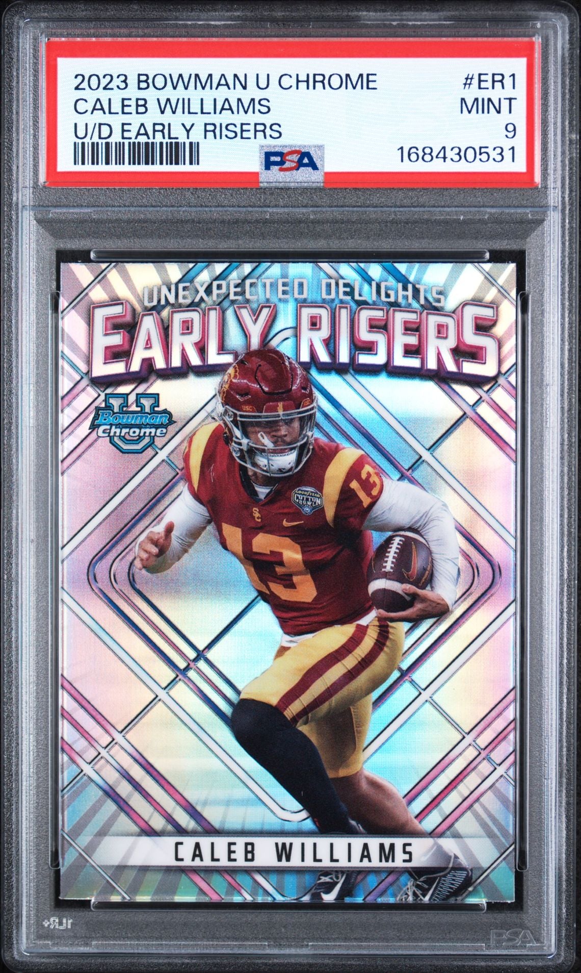 2023 Bowman U Chrome Caleb Williams Early Risers PSA 9 slab