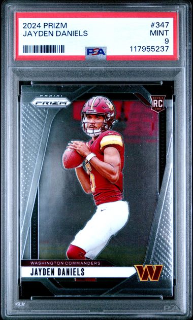 2024 Panini Prizm Jayden Daniels #347 RC PSA MINT 9, PSA Cert 117955237
