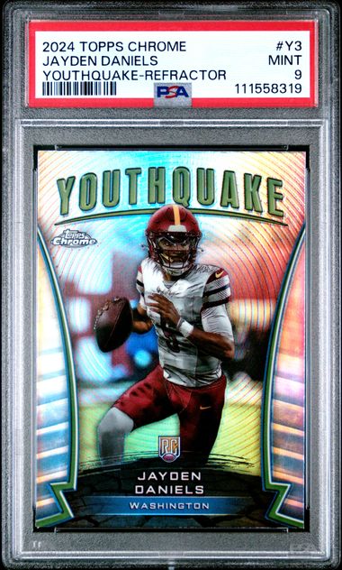 2024 Topps Chrome Jayden Daniels #Y3 Youthquake Refractor RC PSA 9 Mint