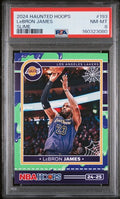 2024-25 Panini Haunted Hoops #193 LeBron James Slime parallel graded PSA 8 slab