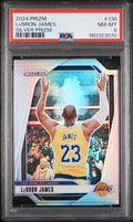 2024-25 Panini Prizm #130 LeBron James Silver Prizm parallel graded PSA 8 slab
