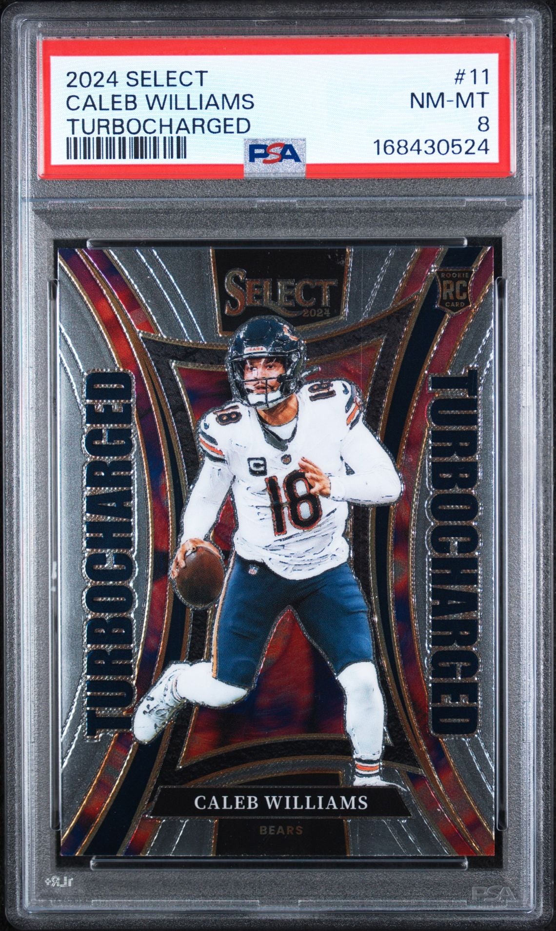 2024 Panini Select Turbocharged Caleb Williams PSA 8 slab