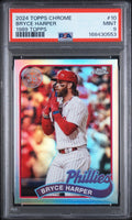 2024 Topps Chrome 1989 Topps Bryce Harper PSA 9 slab