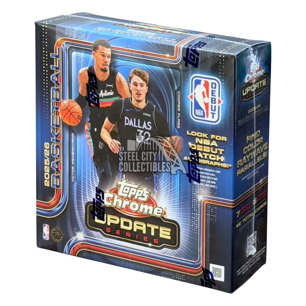 2025-26 Topps Chrome Update Series Basketball Mega Box trading cards packaging