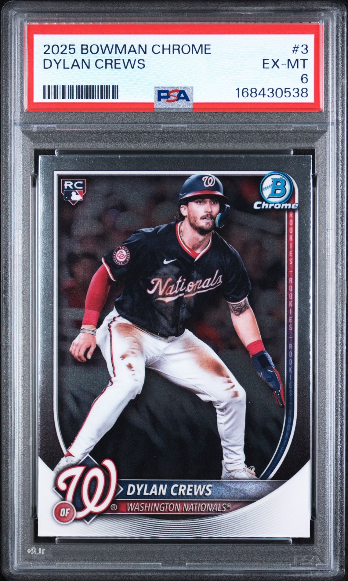 2025 Bowman Chrome Dylan Crews PSA 6 slab