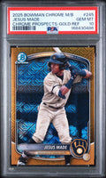 2025 Bowman Chrome Mega Box Jesús Made Gold Refractor PSA 10 slab